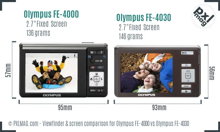 Olympus FE-4000 vs Olympus FE-4030 Screen and Viewfinder comparison