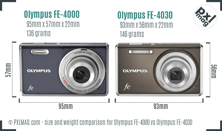 Olympus FE-4000 vs Olympus FE-4030 size comparison