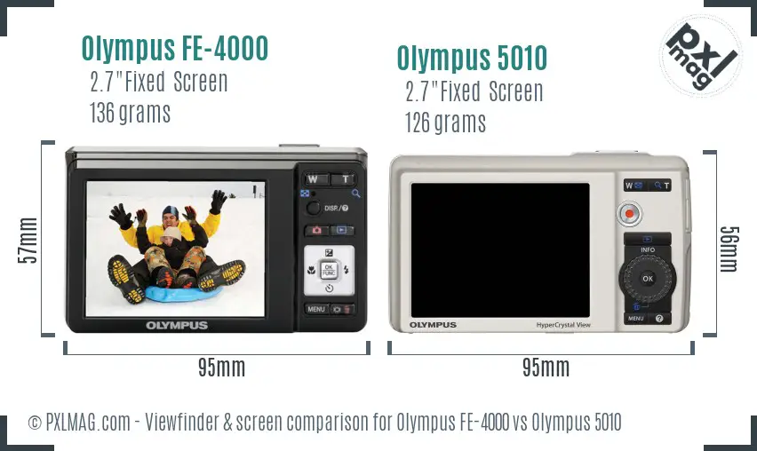 Olympus FE-4000 vs Olympus 5010 Screen and Viewfinder comparison