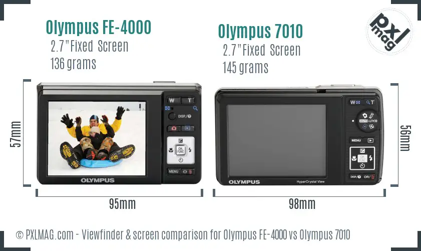 Olympus FE-4000 vs Olympus 7010 Screen and Viewfinder comparison