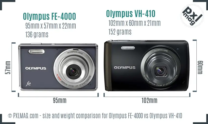 Olympus FE-4000 vs Olympus VH-410 size comparison