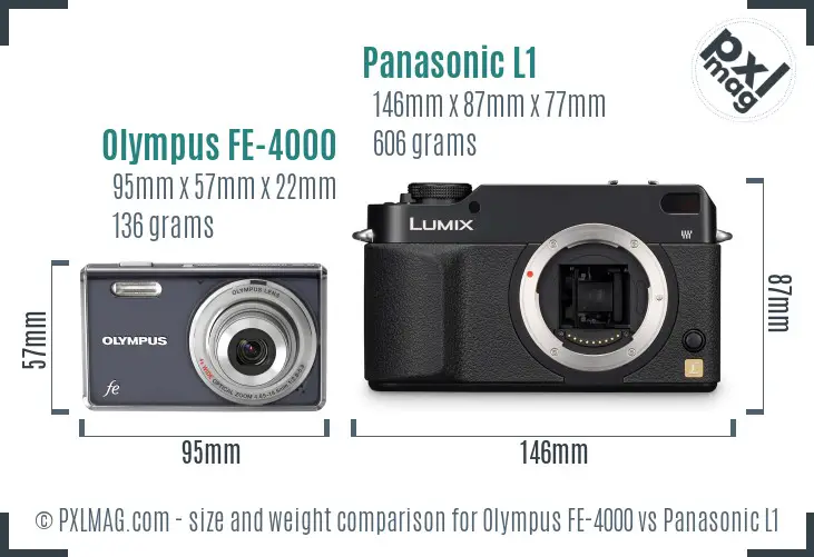 Olympus FE-4000 vs Panasonic L1 size comparison Olympus FE-4000 vs Panasonic L1 size comparison