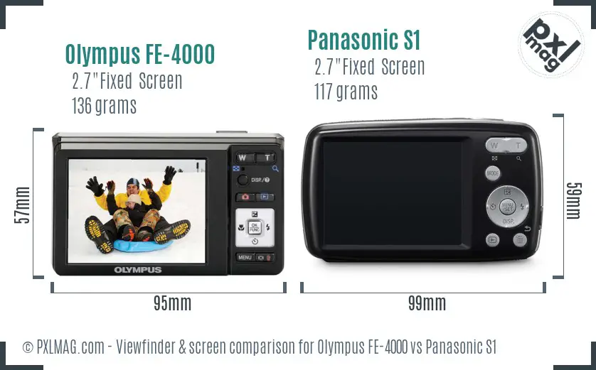 Olympus FE-4000 vs Panasonic S1 Screen and Viewfinder comparison