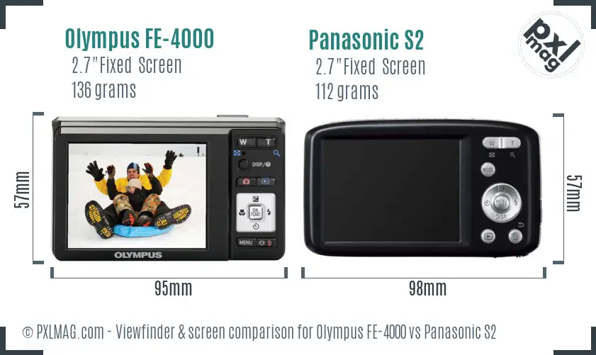 Olympus FE-4000 vs Panasonic S2 Screen and Viewfinder comparison