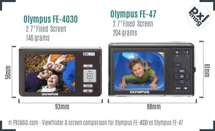 Olympus FE-4030 vs Olympus FE-47 Screen and Viewfinder comparison