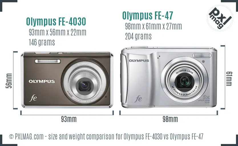 Olympus FE-4030 vs Olympus FE-47 size comparison