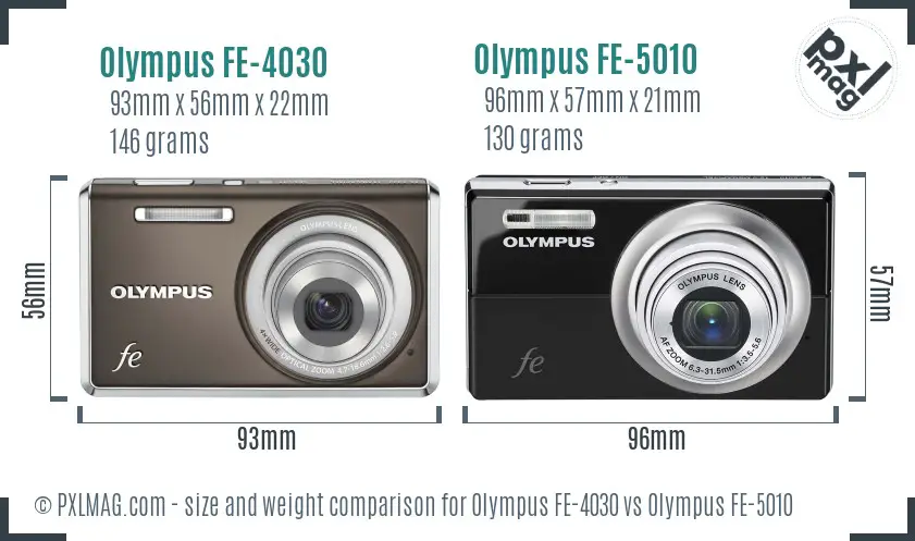 Olympus FE-4030 vs Olympus FE-5010 size comparison
