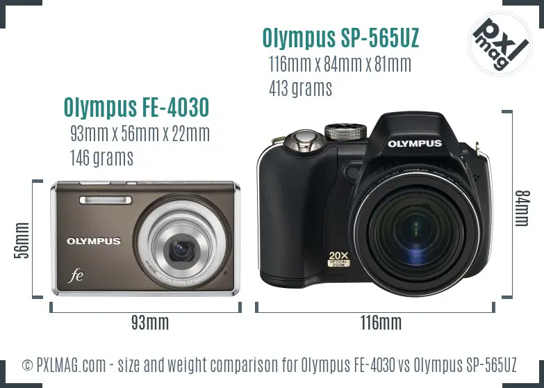 Olympus FE-4030 vs Olympus SP-565UZ size comparison