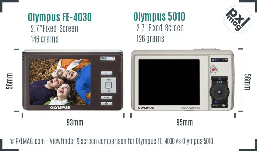 Olympus FE-4030 vs Olympus 5010 Screen and Viewfinder comparison