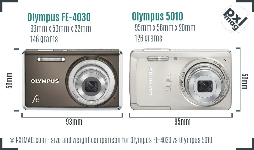 Olympus FE-4030 vs Olympus 5010 size comparison