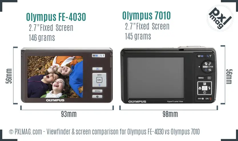 Olympus FE-4030 vs Olympus 7010 Screen and Viewfinder comparison