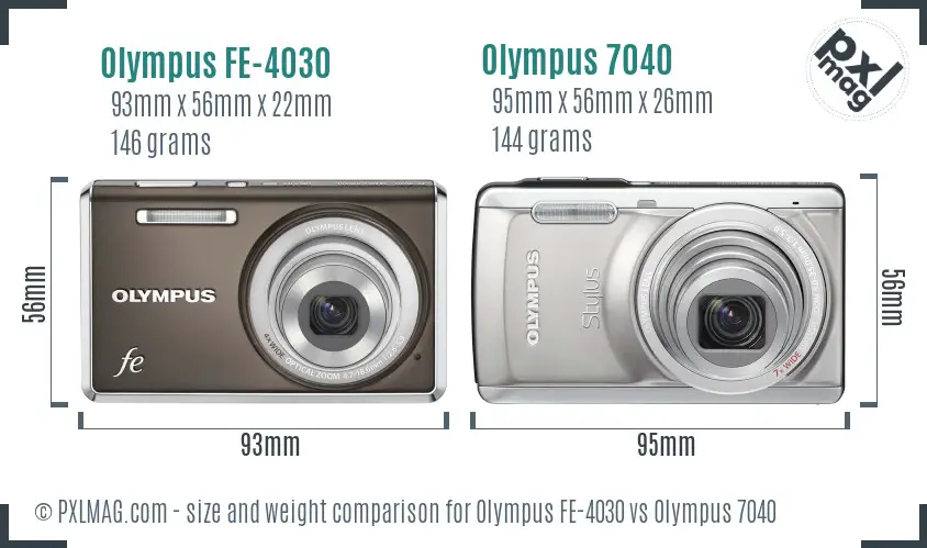 Olympus FE-4030 vs Olympus 7040 size comparison