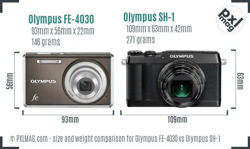 Olympus FE-4030 vs Olympus SH-1 size comparison