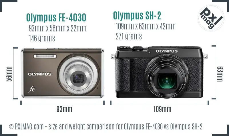 Olympus FE-4030 vs Olympus SH-2 size comparison