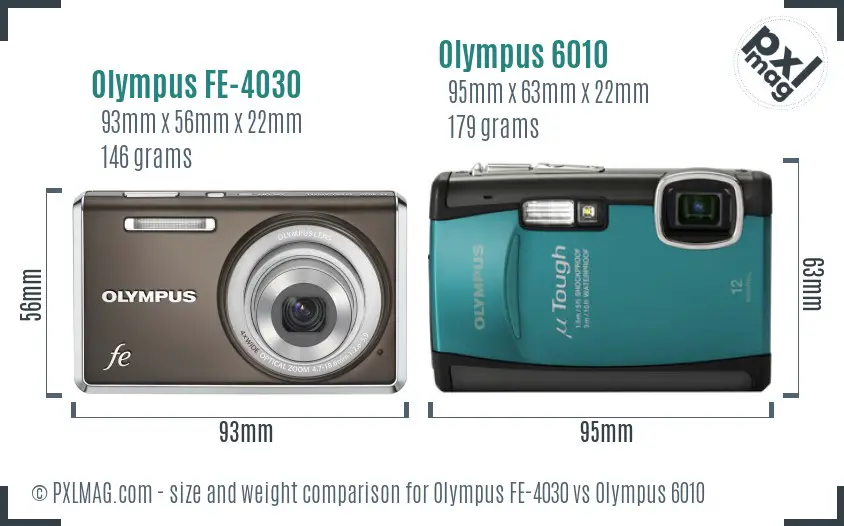 Olympus FE-4030 vs Olympus 6010 size comparison