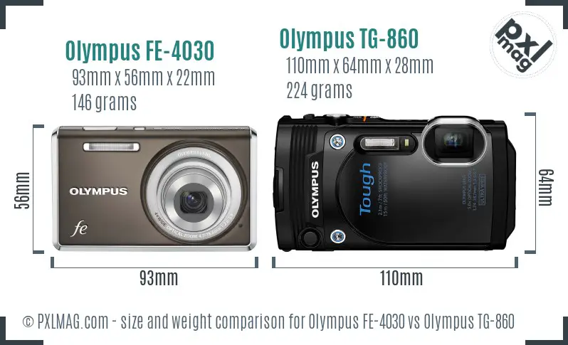 Olympus FE-4030 vs Olympus TG-860 size comparison