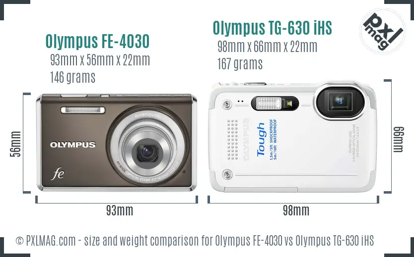 Olympus FE-4030 vs Olympus TG-630 iHS size comparison