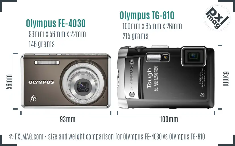 Olympus FE-4030 vs Olympus TG-810 size comparison