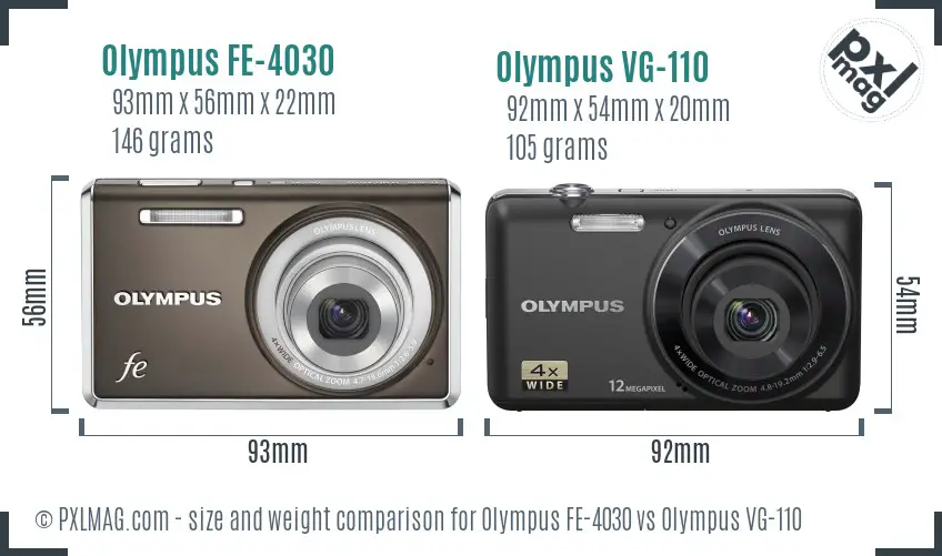 Olympus FE-4030 vs Olympus VG-110 size comparison