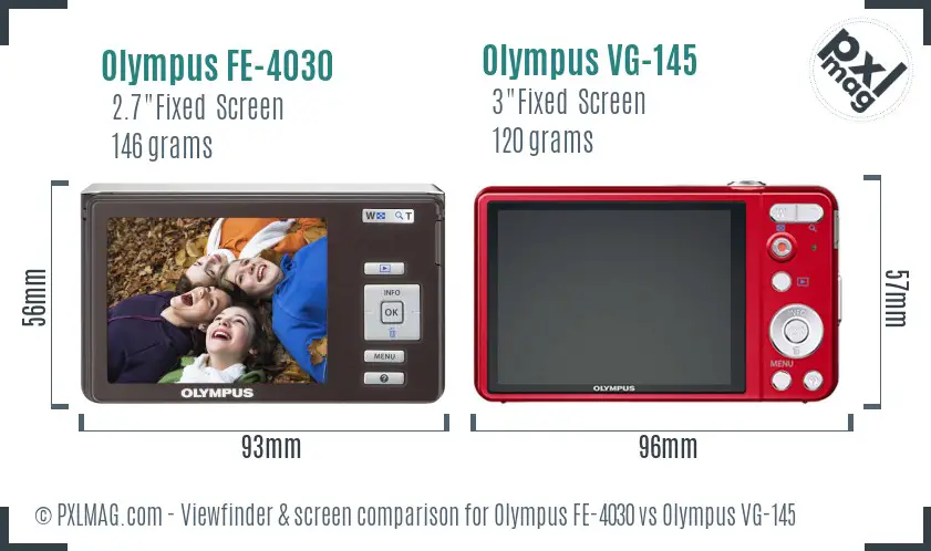 Olympus FE-4030 vs Olympus VG-145 Screen and Viewfinder comparison