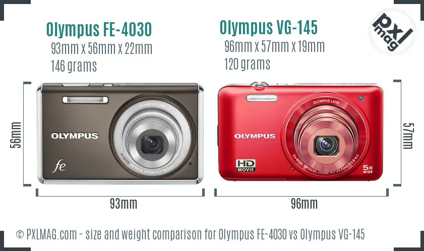 Olympus FE-4030 vs Olympus VG-145 size comparison