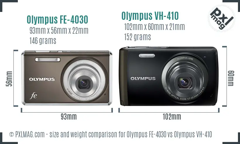 Olympus FE-4030 vs Olympus VH-410 size comparison