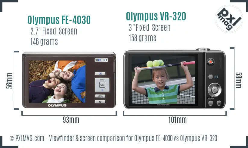 Olympus FE-4030 vs Olympus VR-320 Screen and Viewfinder comparison