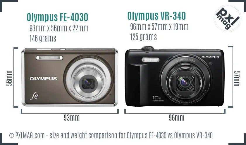 Olympus FE-4030 vs Olympus VR-340 size comparison