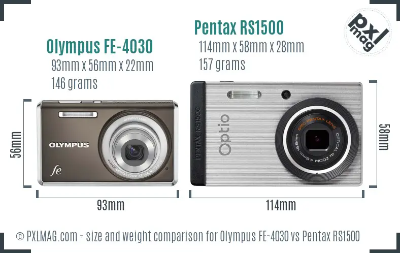 Olympus FE-4030 vs Pentax RS1500 size comparison