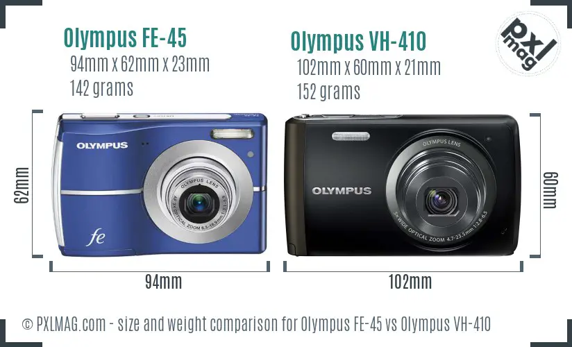 Olympus FE-45 vs Olympus VH-410 size comparison