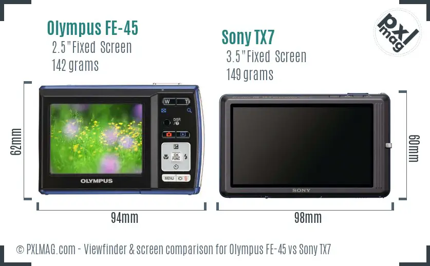 Back LCD screen and interface comparison