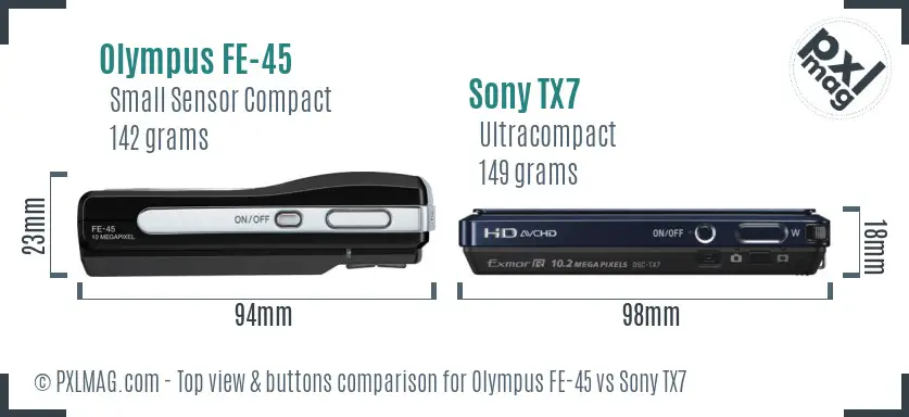 Top view design and control layout comparison