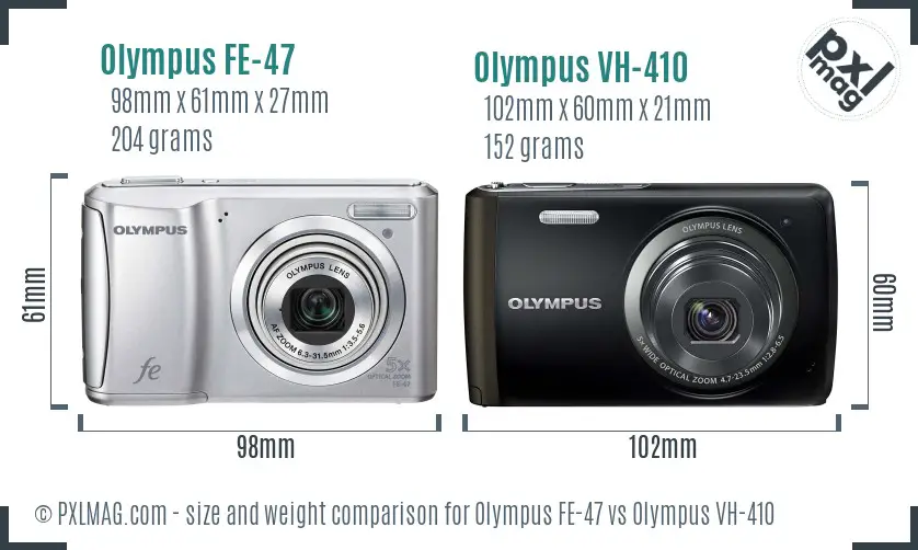 Olympus FE-47 vs Olympus VH-410 size comparison