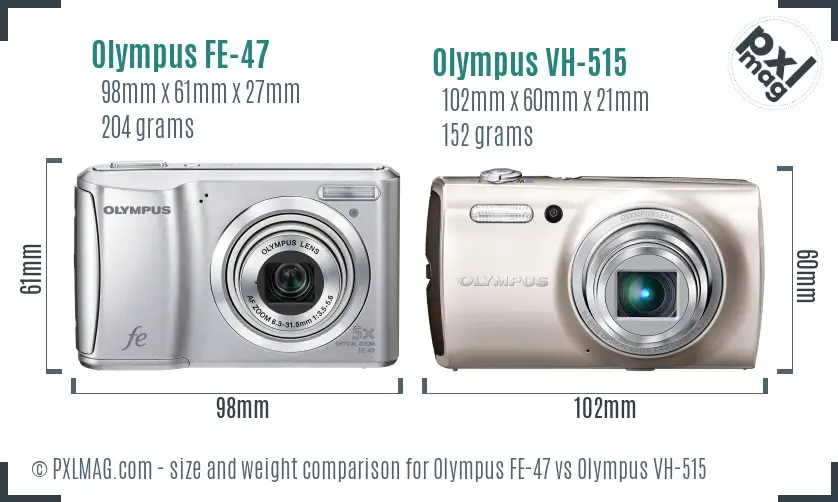 Olympus FE-47 vs Olympus VH-515 size comparison