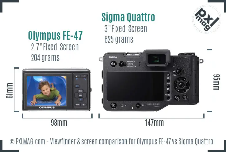 Olympus FE-47 vs Sigma Quattro Screen and Viewfinder comparison