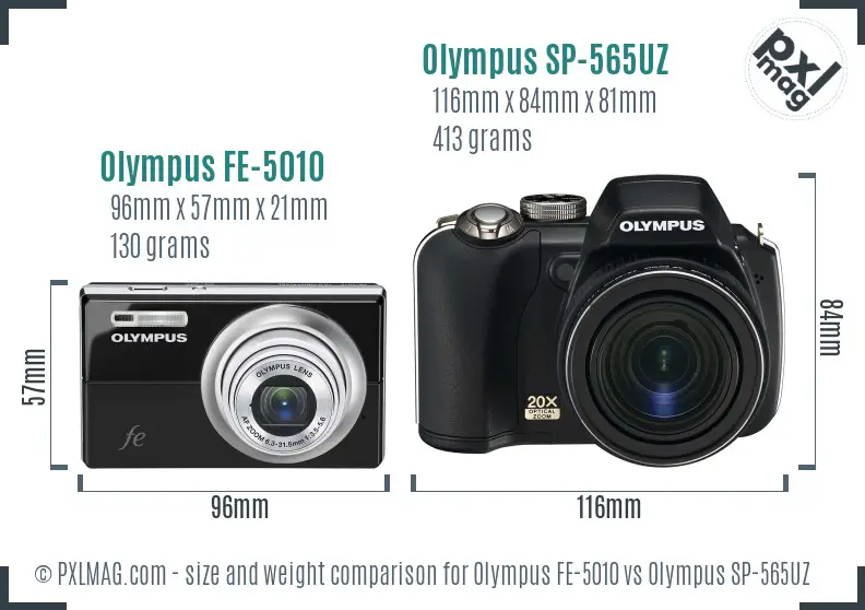 Olympus FE-5010 vs Olympus SP-565UZ size comparison