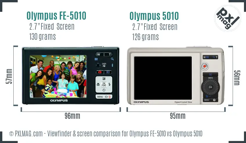 Olympus FE-5010 vs Olympus 5010 Screen and Viewfinder comparison