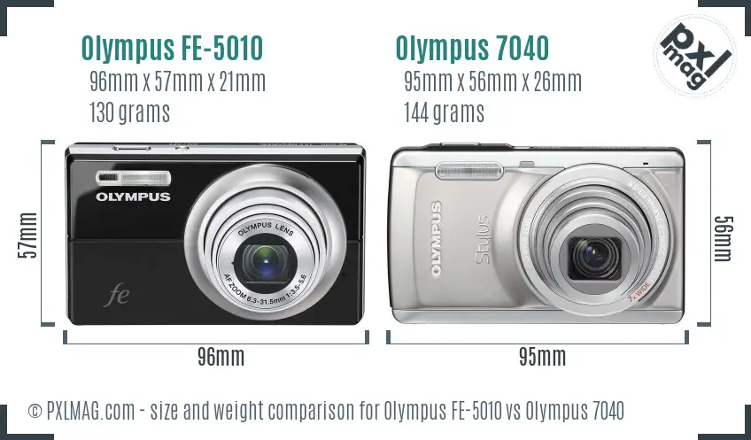 Olympus FE-5010 vs Olympus 7040 size comparison