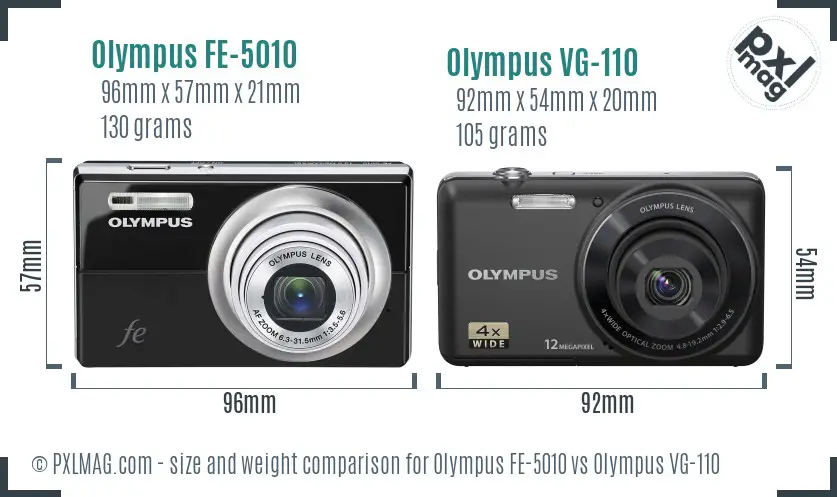 Olympus FE-5010 vs Olympus VG-110 size comparison