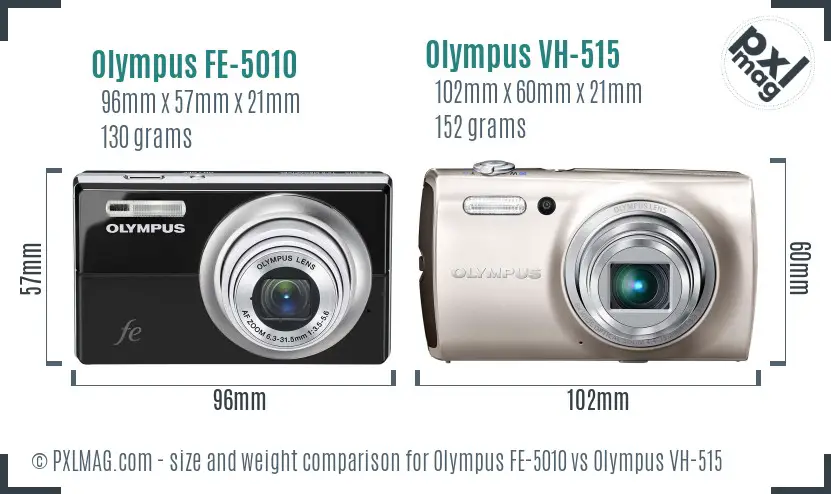 Olympus FE-5010 vs Olympus VH-515 size comparison