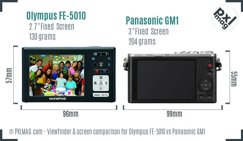 Olympus FE-5010 vs Panasonic GM1 Screen and Viewfinder comparison Olympus FE-5010 vs Panasonic GM1 Screen and Viewfinder comparison