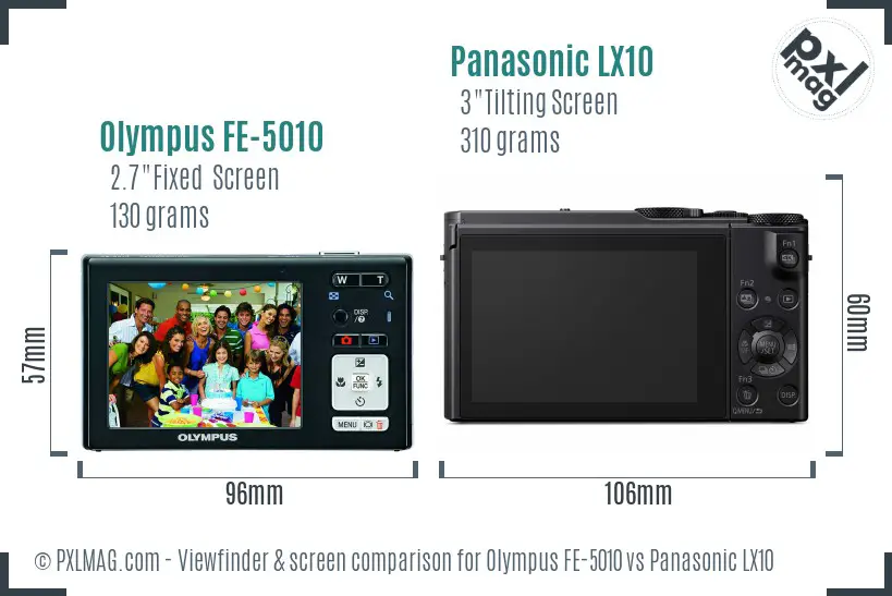 Olympus FE-5010 vs Panasonic LX10 Screen and Viewfinder comparison Olympus FE-5010 vs Panasonic LX10 Screen and Viewfinder comparison