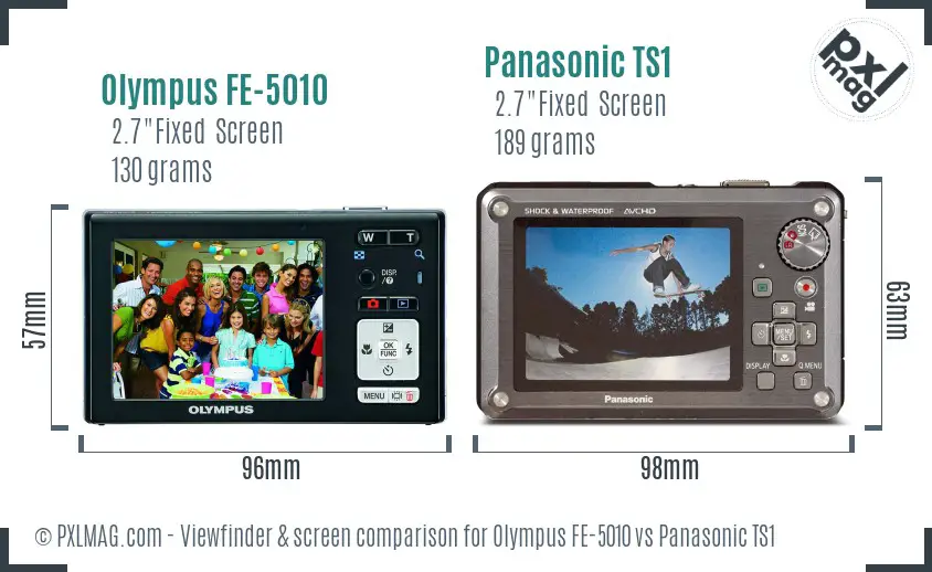 Olympus FE-5010 vs Panasonic TS1 Screen and Viewfinder comparison