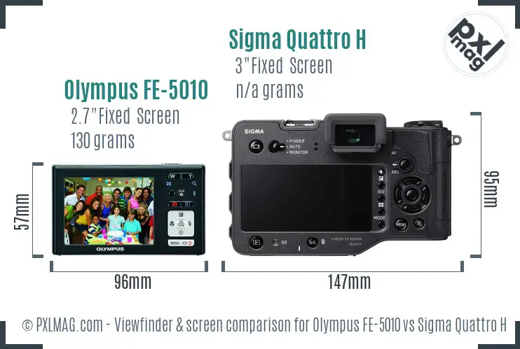 Olympus FE-5010 vs Sigma Quattro H Screen and Viewfinder comparison Olympus FE-5010 vs Sigma Quattro H Screen and Viewfinder comparison