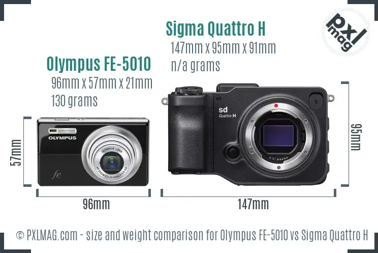 Olympus FE-5010 vs Sigma Quattro H size comparison Olympus FE-5010 vs Sigma Quattro H size comparison