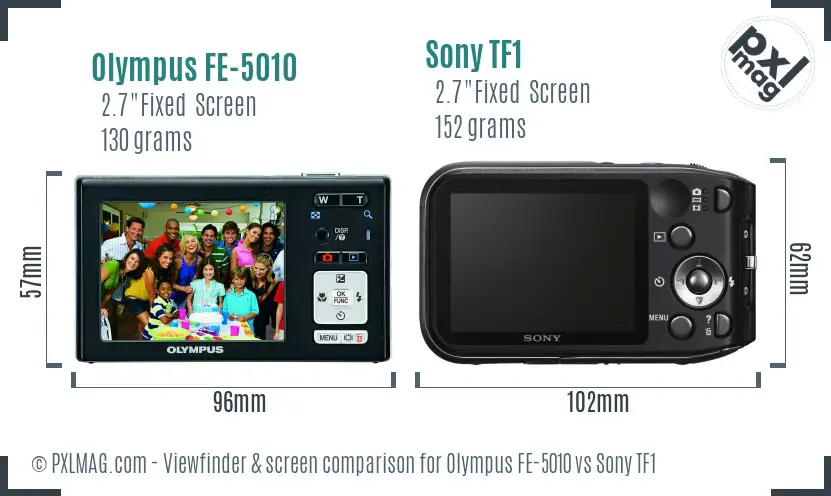 Olympus FE-5010 vs Sony TF1 Screen and Viewfinder comparison