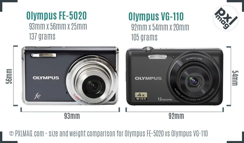 Olympus FE-5020 vs Olympus VG-110 size comparison