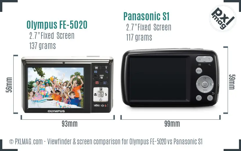 Olympus FE-5020 vs Panasonic S1 Screen and Viewfinder comparison Olympus FE-5020 vs Panasonic S1 Screen and Viewfinder comparison
