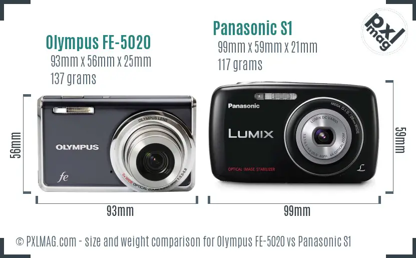 Olympus FE-5020 vs Panasonic S1 size comparison Olympus FE-5020 vs Panasonic S1 size comparison