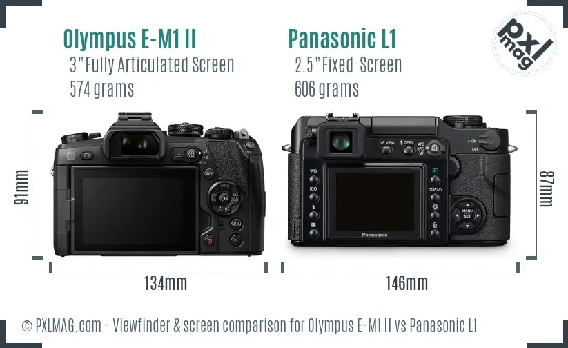 Olympus E-M1 II vs Panasonic L1 Screen and Viewfinder comparison